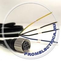 Кабель 2 м с прямым разъёмом, М12, штекерный, постоянный ток, 3,4,5 проводов