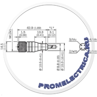 CID4-10T Кабель 5 метров с разъёмом М12х1, 3,4,5PIN