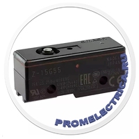 Z-15G55-B Выключатель концевой: кнопочный плунжер, ход 0.5мм, SPDT 15A 250V AC, IP62 (клеммы IP00), с винтовыми клеммами