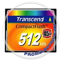 TS512MCF45 Карта памяти 512MB CompactFlash Card (CF) Transcend 45x Speed Compact