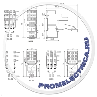 9404SMA Розетка или 9404SMA Розетка с винтовыми клеммами + металлическая клипса, для реле 5532, 5534 или реле времени 8502, 8504