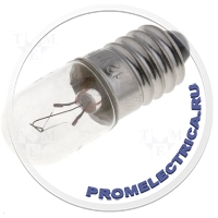 LAMP-E10/12/50 - Лампа: миниатюрная 12В 0,6Вт E10 цилиндрический