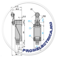 XCE118 Концевые выключатели с роликовым рычагом, IP65, NO+NC, 240V, АНАЛОГ SZL-VL-A Honeywell
