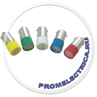 BA9S-LED-24VAC/DC-R Светодиодные лампочки, цоколь BA9S, красного цвета 24VAC/DC