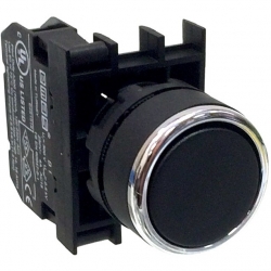 B100DH Кнопка управления черная, 22 мм, 1 NO