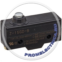 Z-15HD-B Концевой выключатель серии Z, ток 15 A, контактный промежуток 0.25 мм (высокочувствительный), коротк