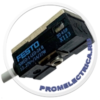 SMEO-1-LED-24-B Герконовый датчик положения, с светодиодом, 12...27 VDC, кабель 3-жильный, длина 2,5 м. Нормально разомкнутый контакт. Без крепежного комплекта. Festo