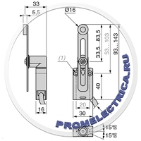 XCMD2145L2 Концевик, Термопластиковый роликовый рычаг, NC+NO